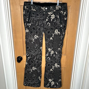 Bogner Fire + Ice Floral Snow Pants Size 42 12 Black Ski Snowboard Outerwear
